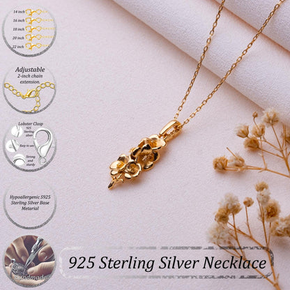 Larkspur Necklace,Birth Flower Pendant,Floral Birth Jewelry,Daisy Necklace,Mama Necklace,New Mom Necklace,Handmade 925 Sterling Silver Charm