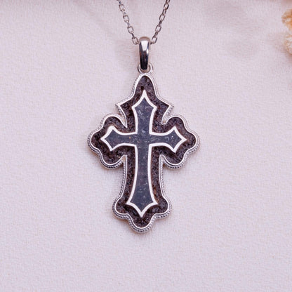 Gold Cross Necklace with Natural Stone – Dainty Pearl, Crucifix, Sideways or Orthodox Cross, Gift for Her, Religious Jewelry for Men & Women
