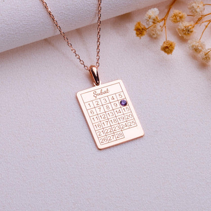 Birthstone Bar Date Necklace –Birthstone jewelry , Custom Nameplate Jewelry, Gold Bar Necklace, Mother Gift, Personalized Birthday Keepsake