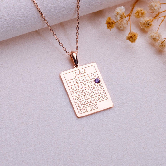 Birthstone Bar Date Necklace –Birthstone jewelry , Custom Nameplate Jewelry, Gold Bar Necklace, Mother Gift, Personalized Birthday Keepsake