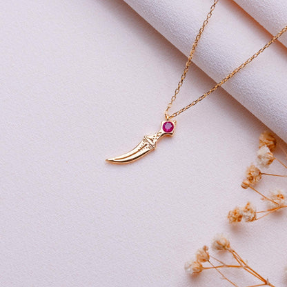 Dagger Birthstone Necklace – Medieval Sword Pendant,Personalized Gift for Her, August November December Birthstone Jewelry,Birthday Necklace