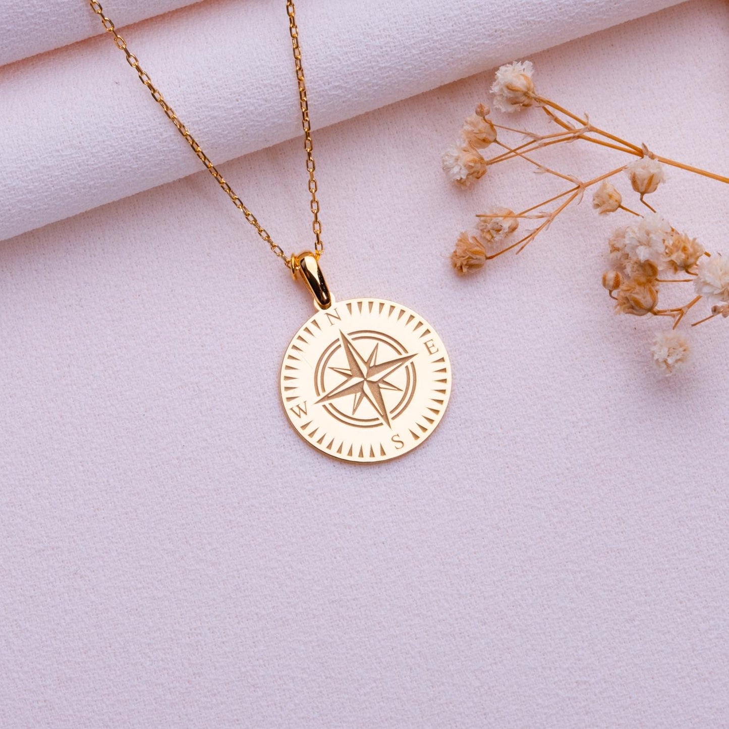 Compass Necklace • Compass Pendant • Silver Charm Necklace • Locket Necklace•North Star Jewelry•Coordinate Gift for Him•Mens Womens Compass