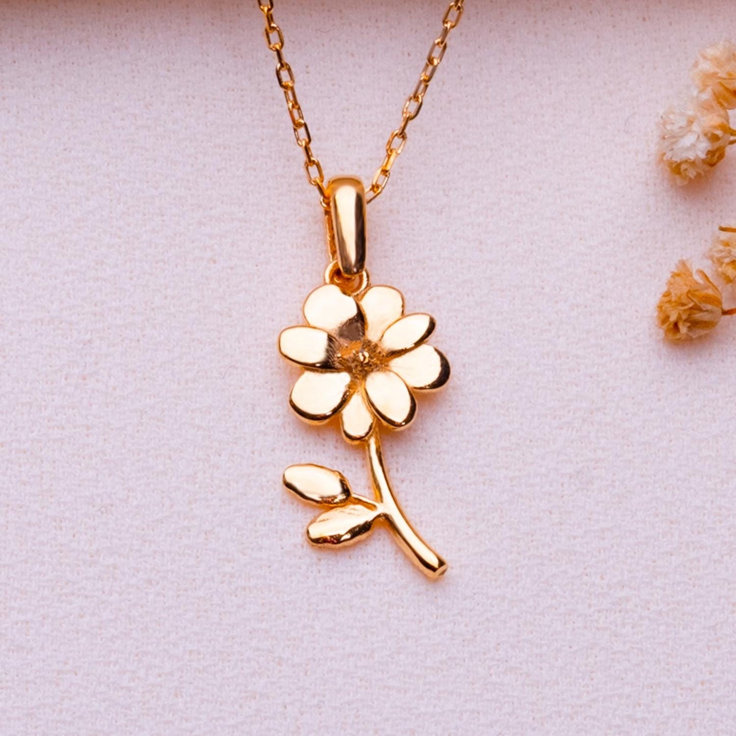 Cosmos Flower Necklace • October Birth Flower Jewelry • Floral Birthflower Pendant • Mama Sister Gift • Birth Month Necklace•Gift for Women
