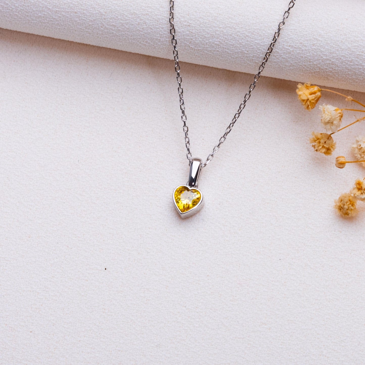Heart Birthstone Necklace • Minimalist Jewelry • Personalized Heart Gemstone Pendant • Custom Gift for Her - Bridesmaid or Anniversary Gift