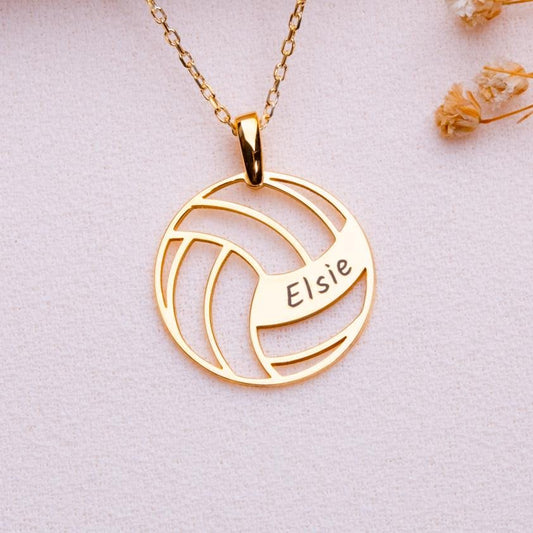 Personalized Volleyball Name Necklace • Custom Sports Pendant • Dainty Name Plate Jewelry-Gift for Volleyball Mom-Personalized Gift for Her.