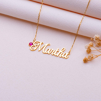 Dainty Name Necklace • November Birthstone Jewelry • Personalized Mom Gift • Silver Nameplate Pendant for Grandma • Custom Gold Necklace