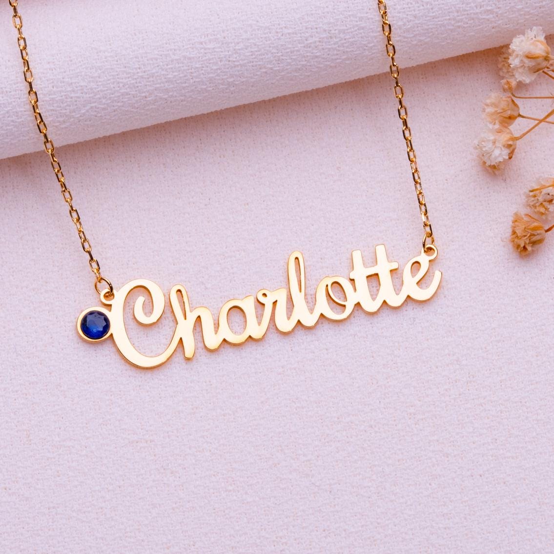 Name Jewelry for Mom • June Birthstone Pendant • Personalized Gift for Grandma • Ruby Minimalist Charm Necklace • Handmade Silver Piece
