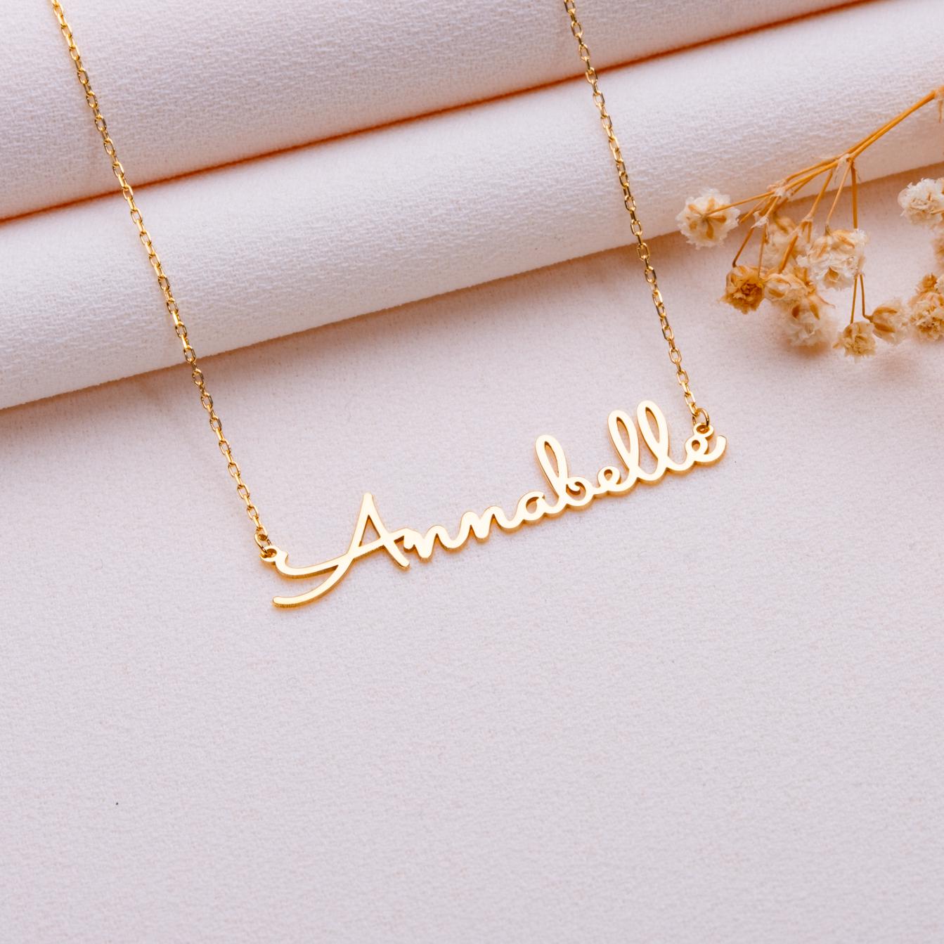 Gold Name Necklace • Personalized Initial Jewelry-Dainty Gift for Her-Custom Silver Nameplate-Elegant Everyday Necklace-925 sterling silver