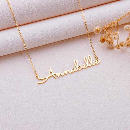 Gold Name Necklace • Personalized Initial Jewelry-Dainty Gift for Her-Custom Silver Nameplate-Elegant Everyday Necklace-925 sterling silver