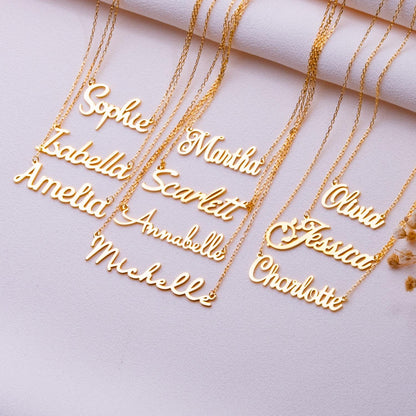 Custom Name Necklace - Gold Name Plate Necklace - Personalized Name Jewelry - Necklace with Name - Mother's Day Gift - Gift for Her-handmade
