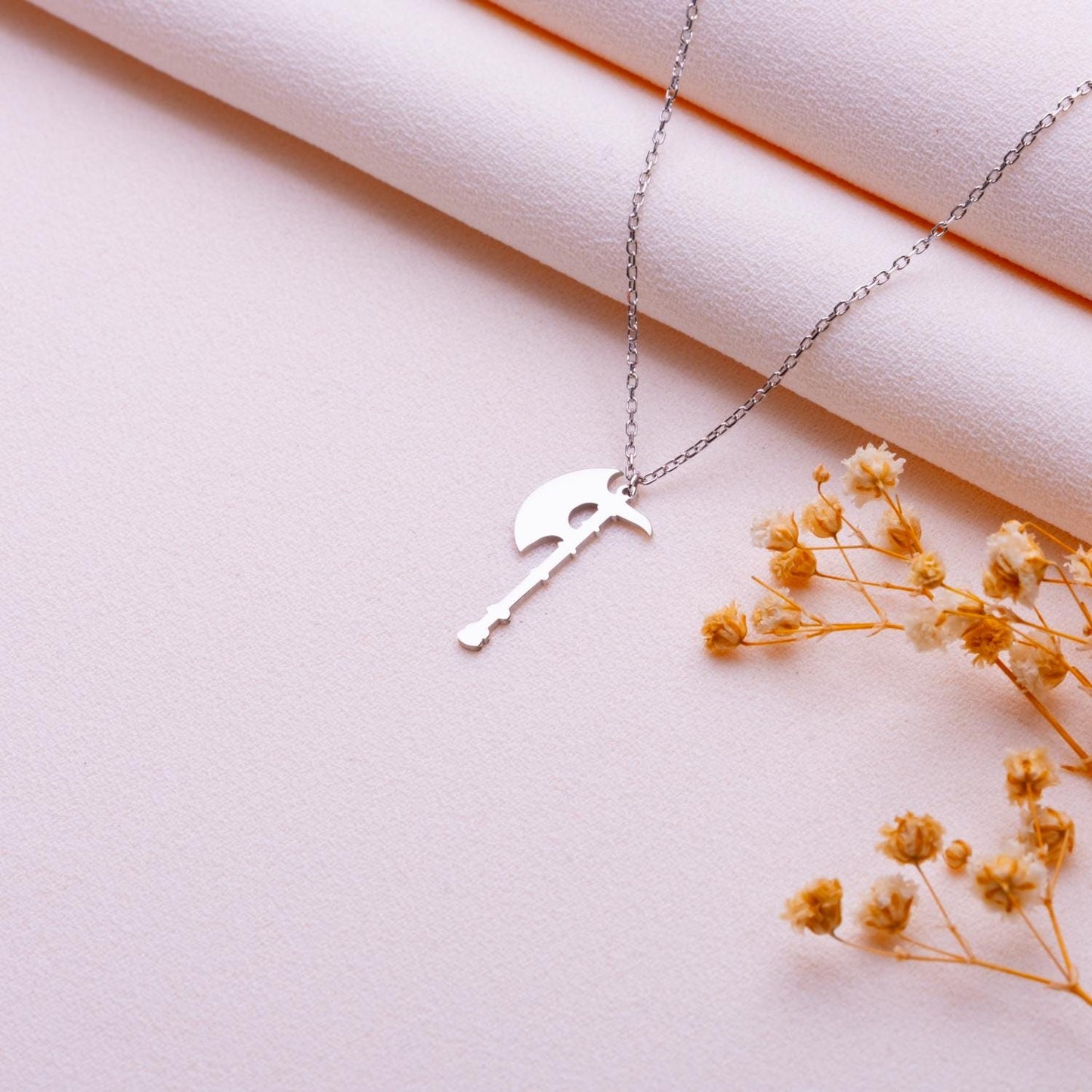 Battle Axe Necklace for Men • Viking Weapon Pendant • Fantasy Warrior Jewelry • Gothic Axe Charm-Medieval Norse Sword Necklace-Gift for Him