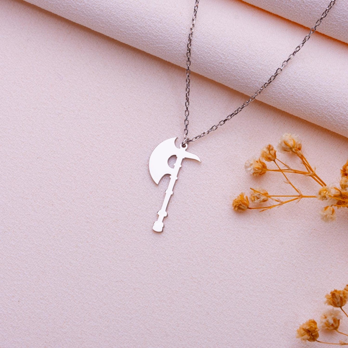 Battle Axe Necklace for Men • Viking Weapon Pendant • Fantasy Warrior Jewelry • Gothic Axe Charm-Medieval Norse Sword Necklace-Gift for Him