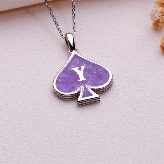 Handmade Amethyst Initial Necklace-Personalized Name Pendant, Letter Charm Jewelry-Birthday Gift-Mom Gift-Anniversary Gift-Christmas Present