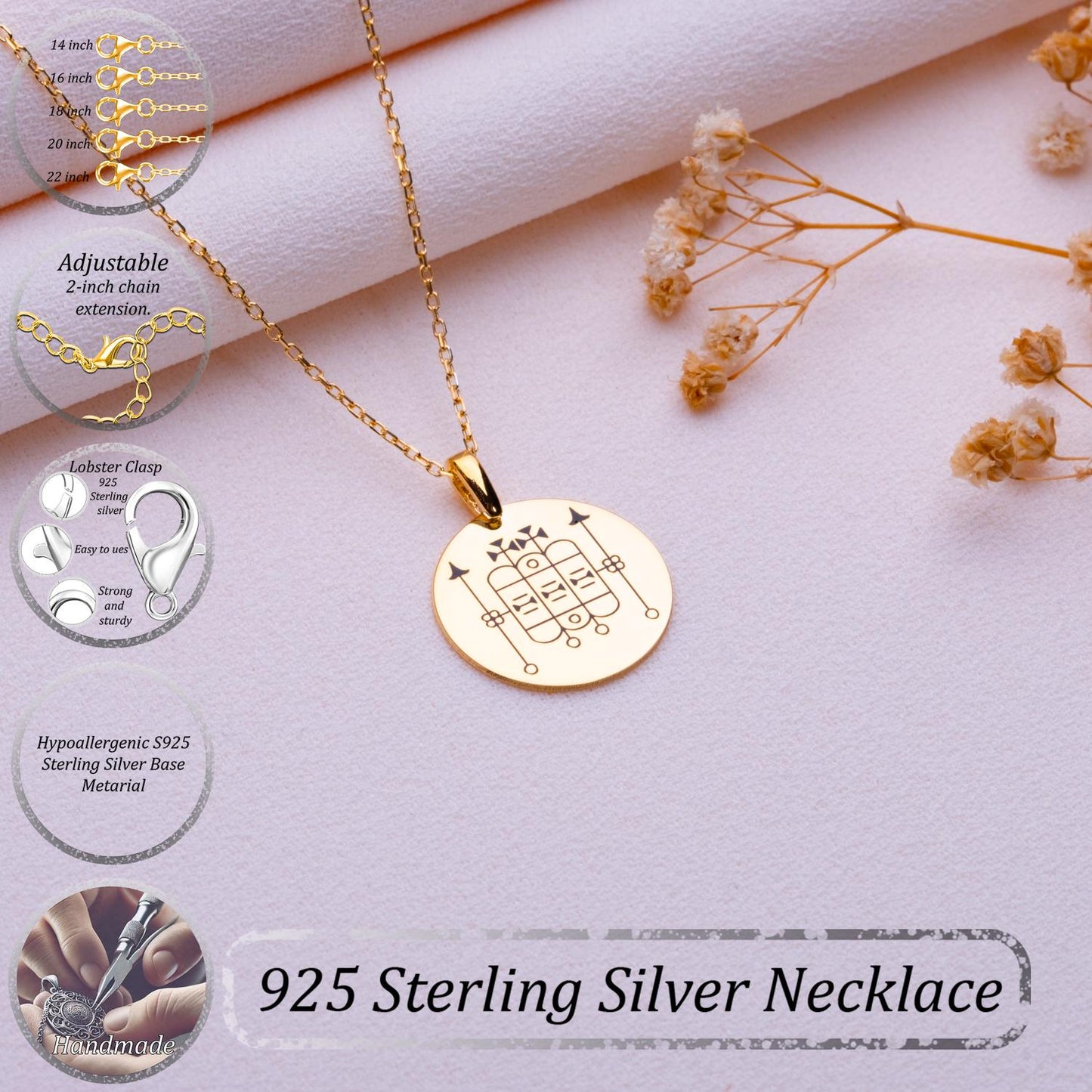 Forneus Sigil Necklace • Witch Protection Pendant • Ronove Lucifer Sigil•Gothic Custom Jewelry• Halloween Necklace•Supernatural Gift for Her