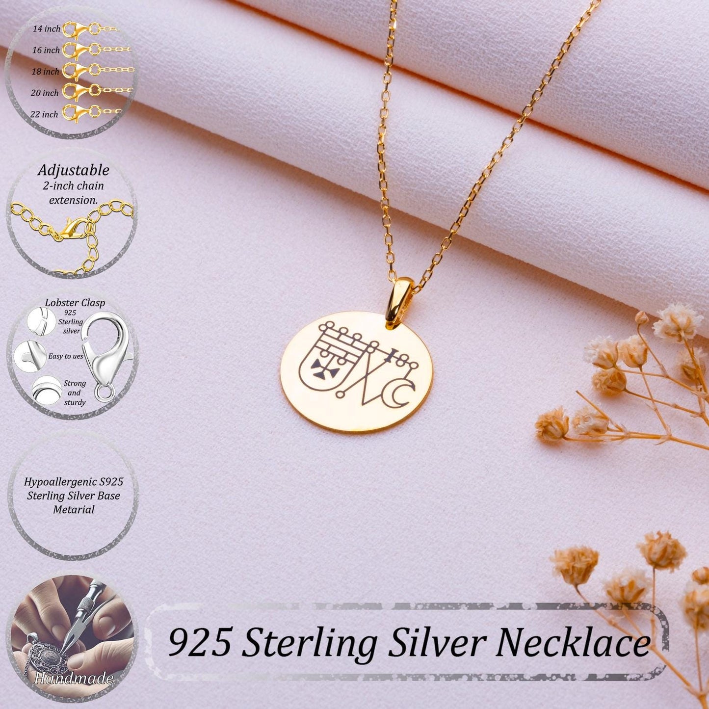 Bathin Sigil Pendant • Witch Protection Necklace • Ronove Lucifer Sigil • Custom Gothic Jewelry • Halloween Necklace • Supernatural Gift