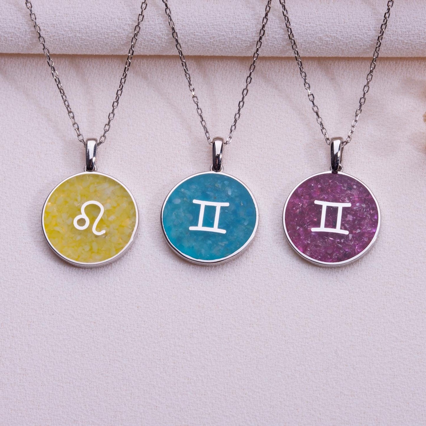 Handmade Jade Astrology Pendant, Leo Aquarius Gemini Zodiac Jewelry, Celestial Birth Sign Necklace, Gift for Women, Unique Horoscope Charm