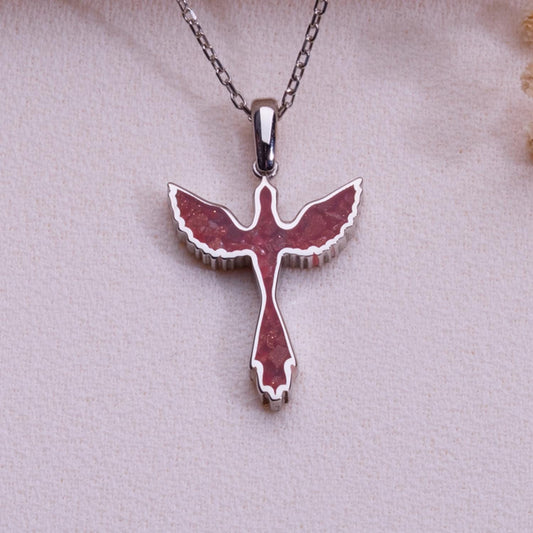 Sunstone Jasper Dove Necklace – 925 Sterling Silver Holy Spirit Pendant,Christian Bird Necklace, Religious Gift for Her,Confirmation Jewelry