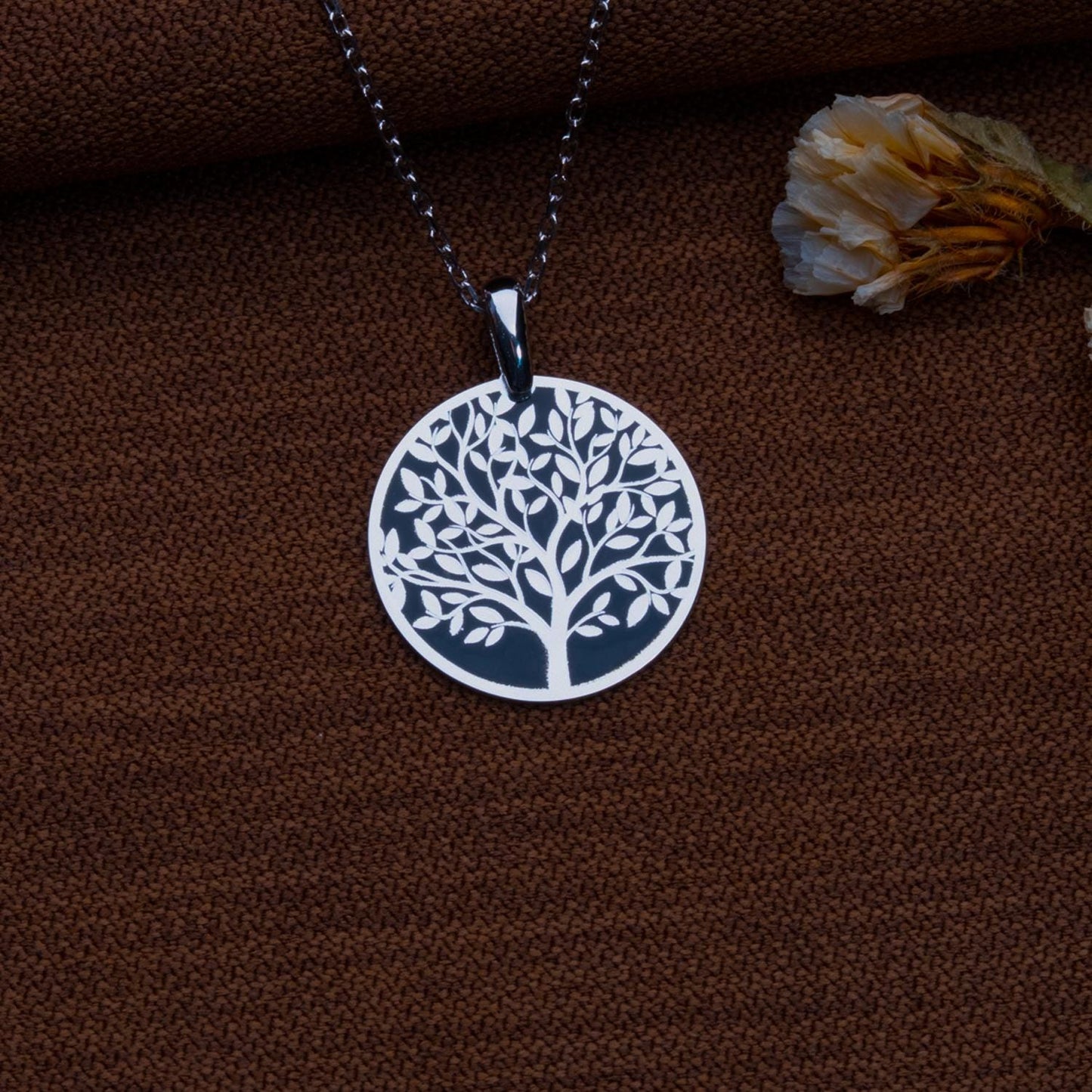 Tree of Life Necklace – 925 Sterling Silver Medallion Pendant, Family Tree Jewelry, Spiritual Nature Gift for Her, Boho Tree Charm Necklace