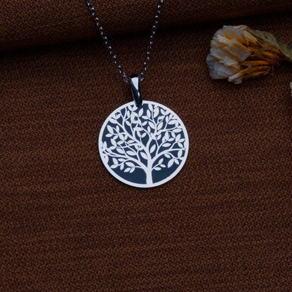 Tree of Life Necklace – 925 Sterling Silver Medallion Pendant, Family Tree Jewelry, Spiritual Nature Gift for Her, Boho Tree Charm Necklace