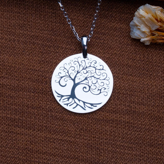 Tree of Life Pendant •Celtic Tree Silver Charm Necklace•Handmade Gift Jewelry for Mother•Dainty Family Gift Idea•Gold Tree Jewelry for Women