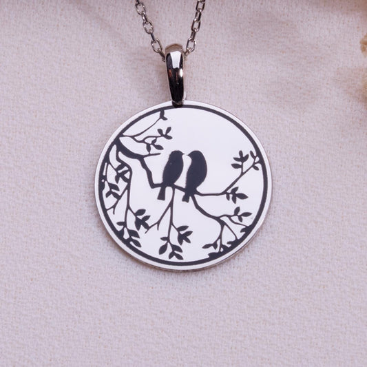 Love Birds Necklace–Dainty Couples Pendant,Custom Bird Necklace,Unique Anniversary Jewelry, Delicate Statement Necklace,Animal-Inspired Gift