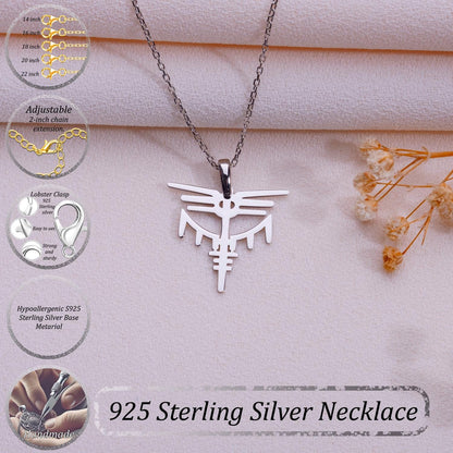 Valkyrie Pendant Necklace – Dragon Statement Jewelry,Handmade Medieval Festival Necklace for Women,Unique Gift for Her,Valkyrie Necklace
