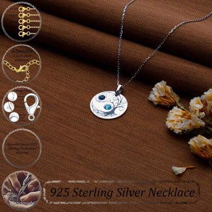 Tree of Life Birthstone Necklace - Family Tree Pendant-Personalized Gemstone - Celtic Jewelry Gift for Her -Silver or Gold Birthday Necklace