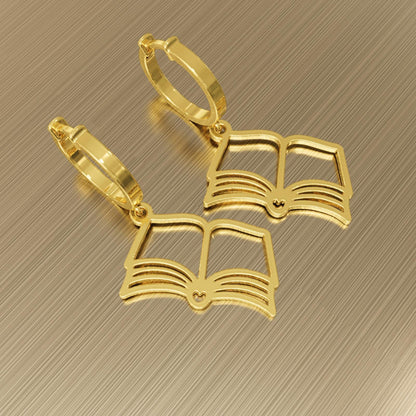 Mini Book Dangle Earrings • Silver Book Charm Earrings • Personalized Jewelry • Gift for Her • Graduation • Teacher Gift
