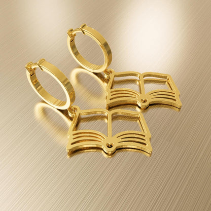 Mini Book Dangle Earrings • Silver Book Charm Earrings • Personalized Jewelry • Gift for Her • Graduation • Teacher Gift