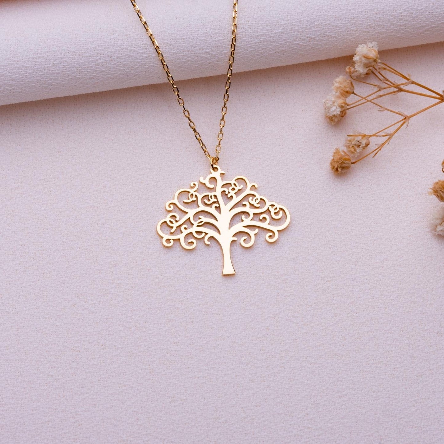 Tree of Life Necklace • Gold Silver Family Tree Pendant • Nature Charm Jewelry • Handmade Gift for Mom • Dainty Birthday Necklace for Her