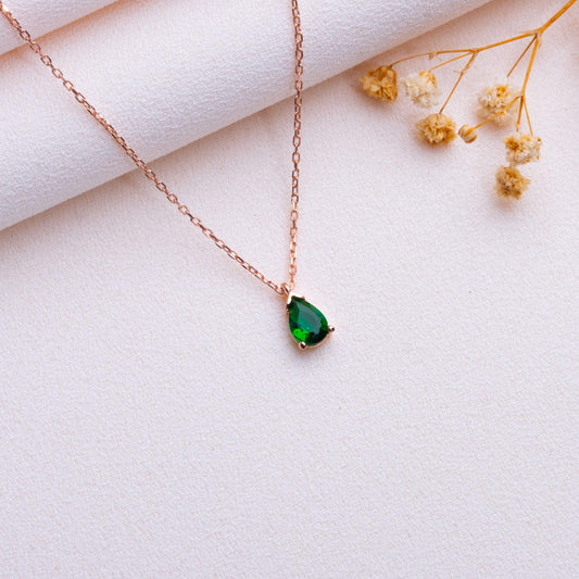 Drop Birthstone Necklace • Custom Jewelry Gift • Personalized Dainty Pendant for Women •Anniversary or Birthday Gift,Unique Necklace for Her