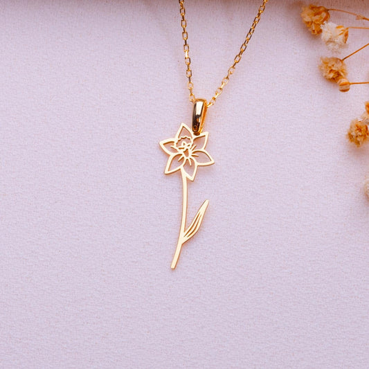 Bouquet Birth Flower Necklace•Gold or Silver Dainty Floral Jewelry•Personalized Gift for Her•Custom Birthday Gift•Birth Month Flower Pendant