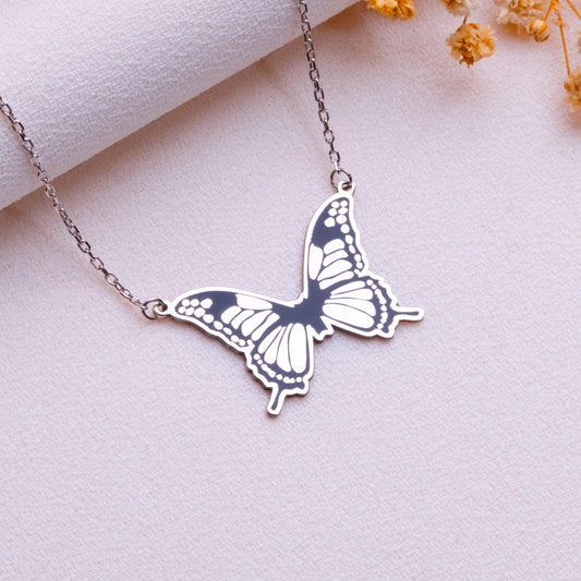 Dainty Butterfly Necklace – Monarch Butterfly Jewelry, Personalized Handmade Gift for Her, Minimalist Birthday or Anniversary Gift for Mom