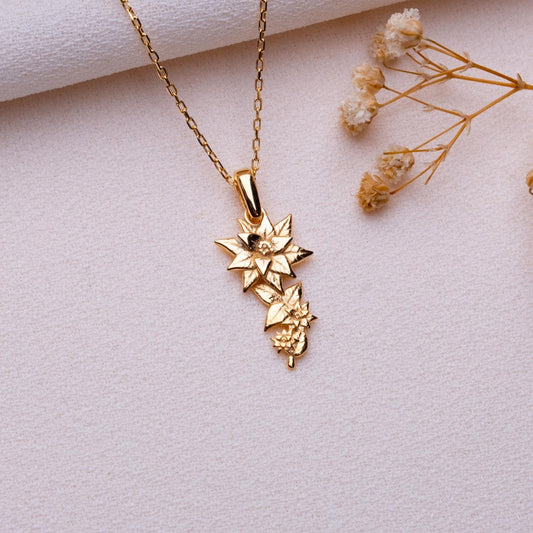 Lily Flower Necklace,Water Lily Pendant,Lily Flower Jewelry,Personalized Gift,Custom Anniversary Necklace,Birthday,Baby Gift,Grandma Jewelry