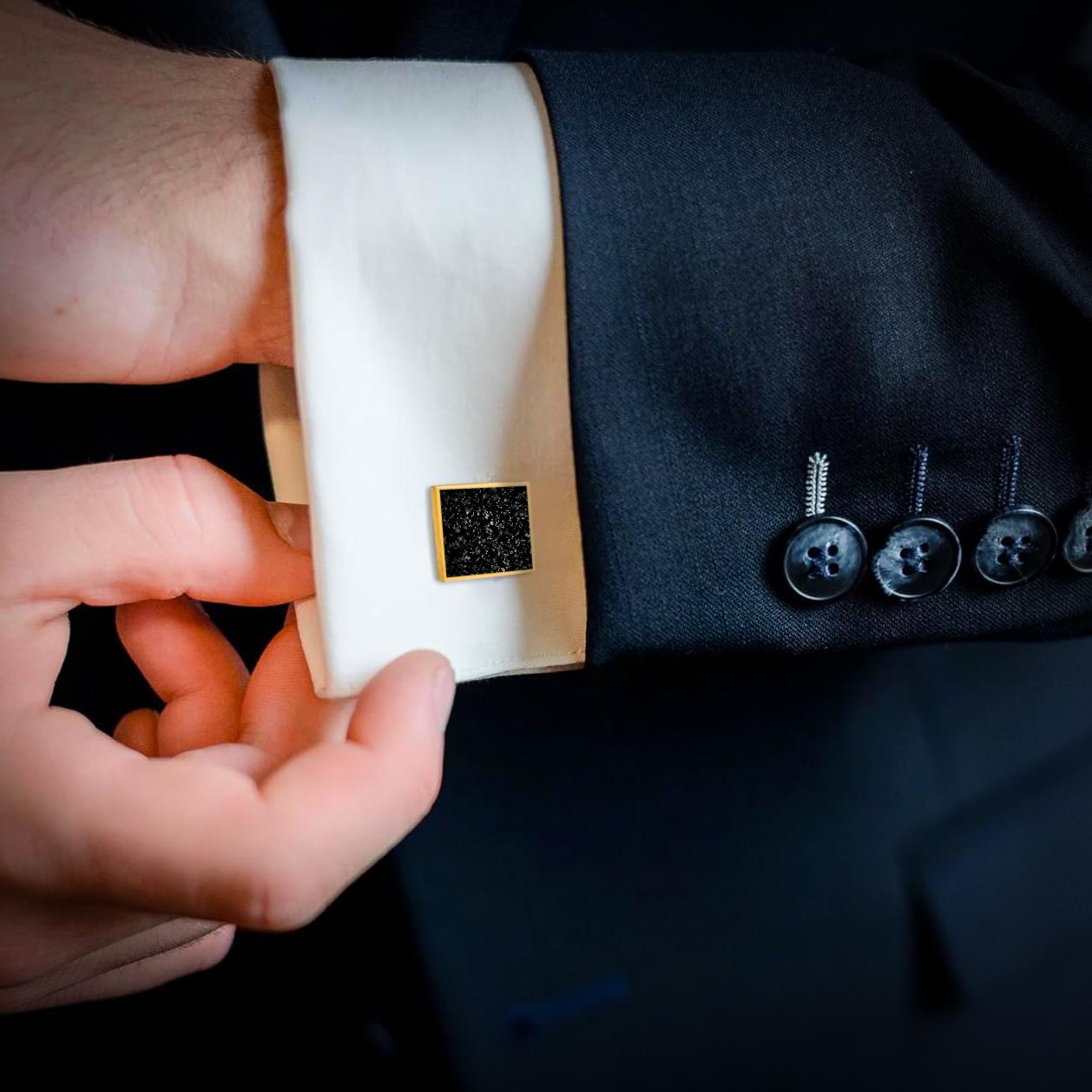 Black Onyx Cufflinks - Gold or Silver Mens Cufflinks, Natural Stone Wedding Cufflinks,Groom Gift, Vintage Cufflinks,Anniversary Gift for Him