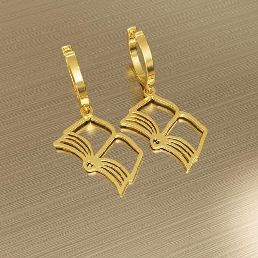 Mini Book Dangle Earrings • Silver Book Charm Earrings • Personalized Jewelry • Gift for Her • Graduation • Teacher Gift