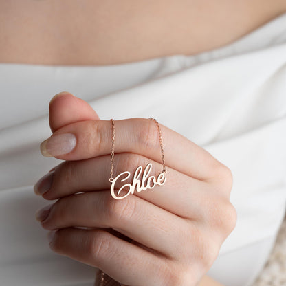 Personalized 925 Sterling Silver Name Necklace - Custom Gift for Women in Gold or Silver, Unique Jewelry for Special Occasions