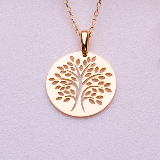 Tree of Life Pendant • Silver Charm Necklace • Grandma Gift • Handmade Dainty Jewelry • Initial Minimalist Necklace • Birthday Gift for Her