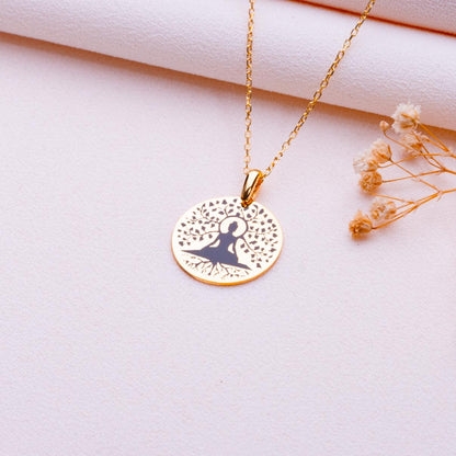 Tree of Life Buddha Necklace-Spiritual Lotus Pendant-Chakra Meditation Jewelry-Buddhist Necklace Gift for Him Her-Trending Pendant Necklace