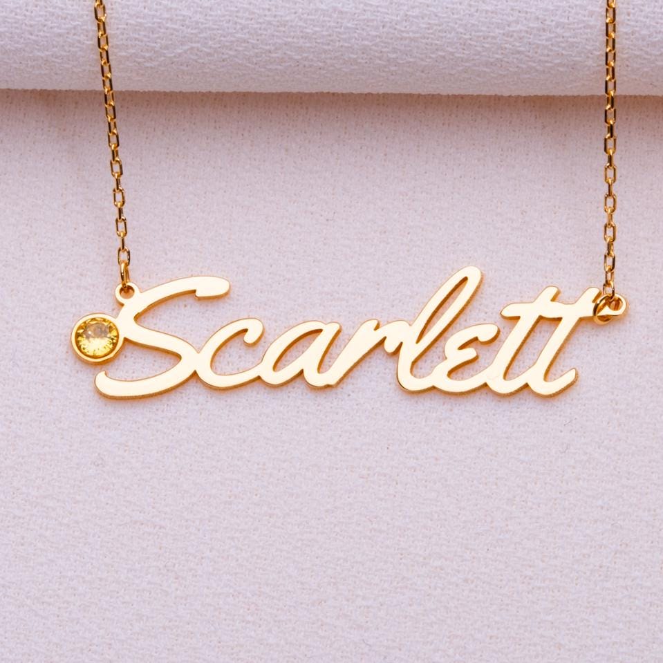 Name Necklace for Mom • Ruby Birthstone Jewelry • Birth Month Charm • Personalized Gift for Her • Custom Handmade Minimalist Pendant