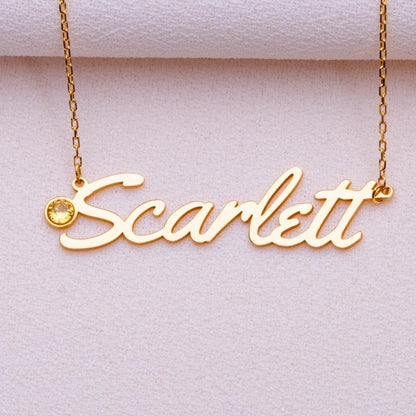 Name Necklace for Mom • Ruby Birthstone Jewelry • Birth Month Charm • Personalized Gift for Her • Custom Handmade Minimalist Pendant