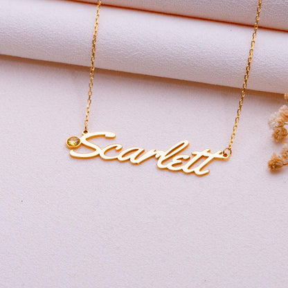 Name Necklace for Mom • Ruby Birthstone Jewelry • Birth Month Charm • Personalized Gift for Her • Custom Handmade Minimalist Pendant