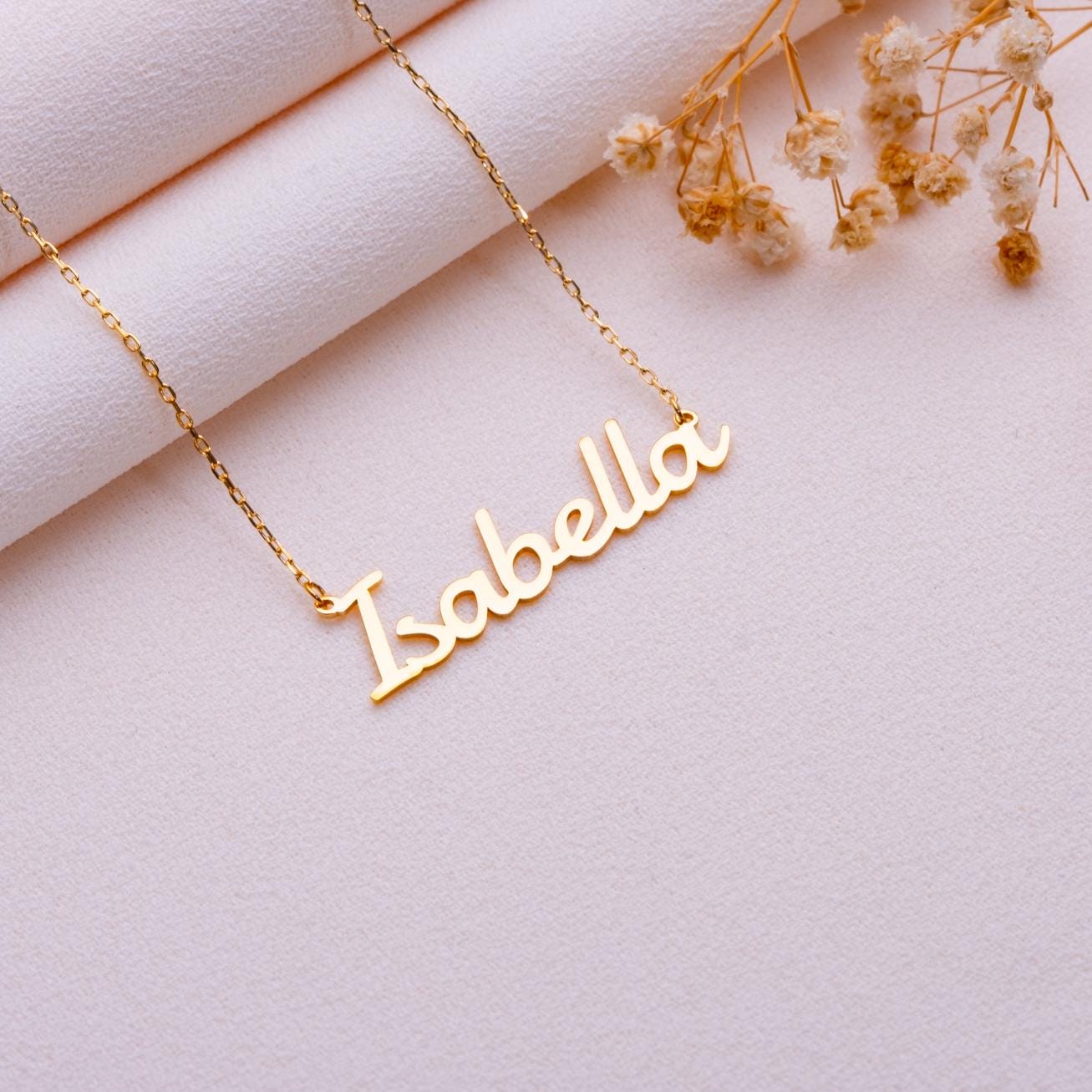 Custom Nameplate Necklace • Dainty Silver Name Jewelry • Minimalist Gift for Grandma • Personalized Women Necklace • Handmade Family Pendant