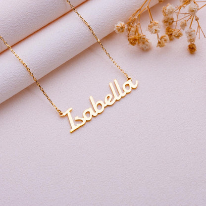 Custom Nameplate Necklace • Dainty Silver Name Jewelry • Minimalist Gift for Grandma • Personalized Women Necklace • Handmade Family Pendant