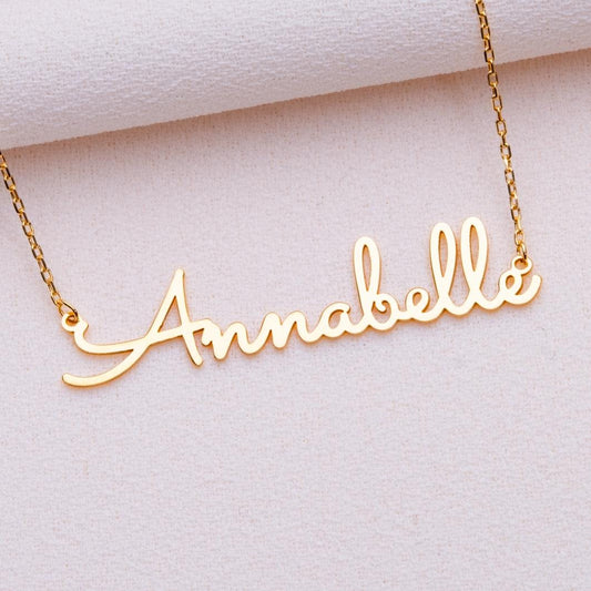 Gold Name Necklace • Personalized Initial Jewelry-Dainty Gift for Her-Custom Silver Nameplate-Elegant Everyday Necklace-925 sterling silver