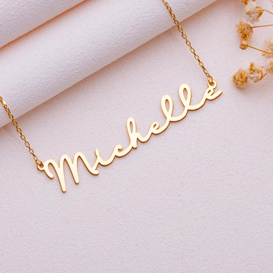 Custom Name Necklace-Signature Jewelry for Women-Christmas Gift for Mom-Personalized Pendant-New Mom Necklace-silver sterling handmade gift
