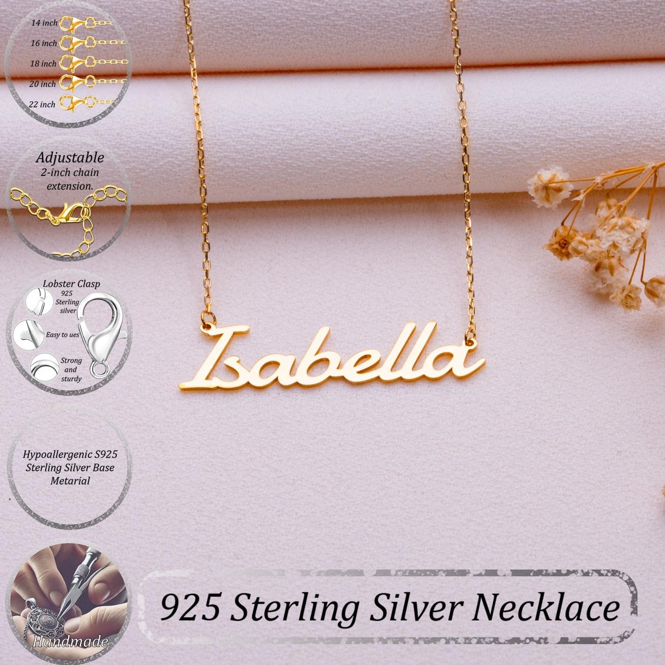 Initial Name Necklace • Unique Handmade Gift for Mom • Custom Name Jewelry • Dainty Pendant for Birthday or Valentine Present-Gift for wife