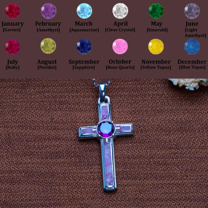 Amethyst Cross Necklace Gift, Gold Cross for Men, Pearl Charm, Small Jerusalem Cross-Dainty Gold Chain-Gothic Fashion Jewelry-Blue Topaz Set