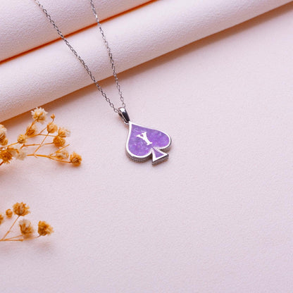 Handmade Amethyst Initial Necklace-Personalized Name Pendant, Letter Charm Jewelry-Birthday Gift-Mom Gift-Anniversary Gift-Christmas Present