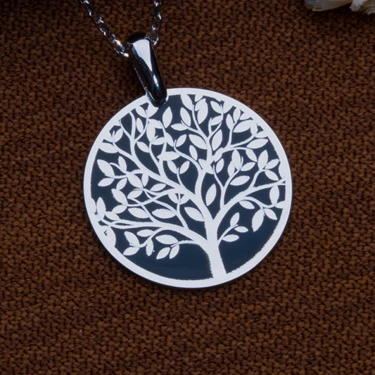 Tree of Life Necklace – 925 Sterling Silver Medallion Pendant, Family Tree Jewelry, Spiritual Nature Gift for Her, Boho Tree Charm Necklace